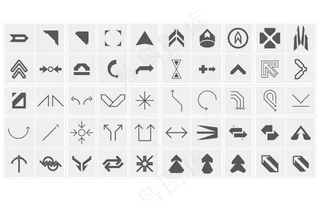 白色箭头装饰矢量免扣AI素材