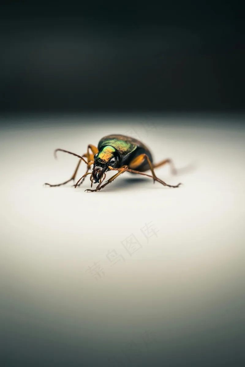 孤独前行的五彩甲虫