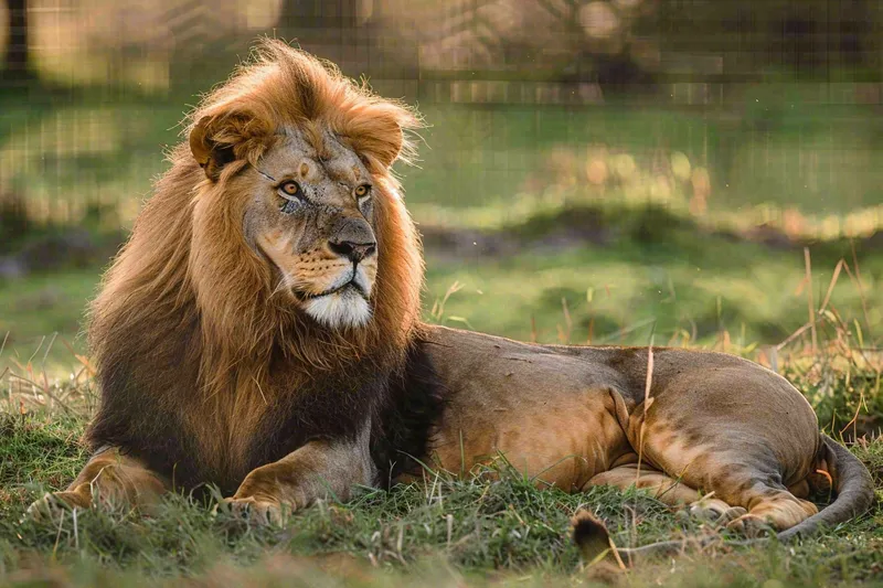 狮子雄狮动物非洲大草原保护动物摄影图(1344x896)