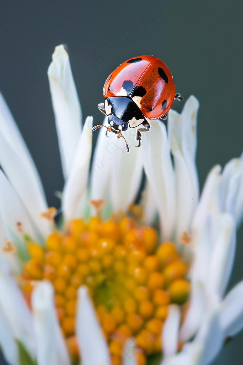 瓢虫七星瓢虫植物春天昆虫摄影图(2688x4032)