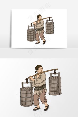 插画丨国风人物丨劳动者006丨PPT插图