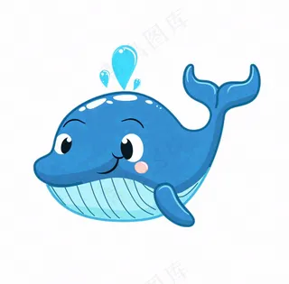 海豚海洋动物蓝色卡通插画免抠