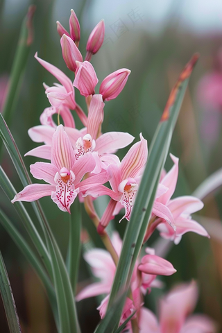 兰花粉色兰花摄影图