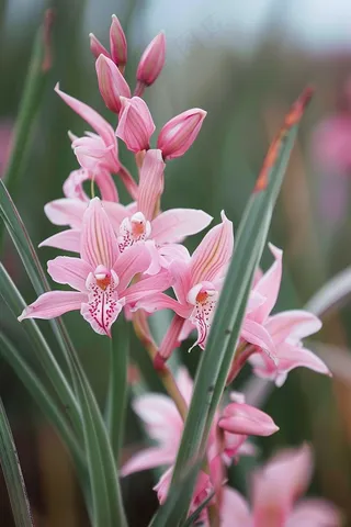 兰花粉色兰花摄影图