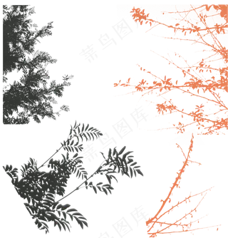 15树叶阴影元素