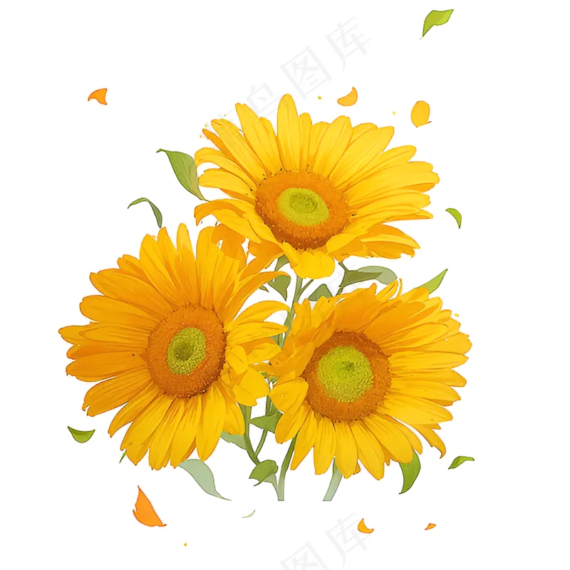 黄色向日葵花朵免抠素材42
