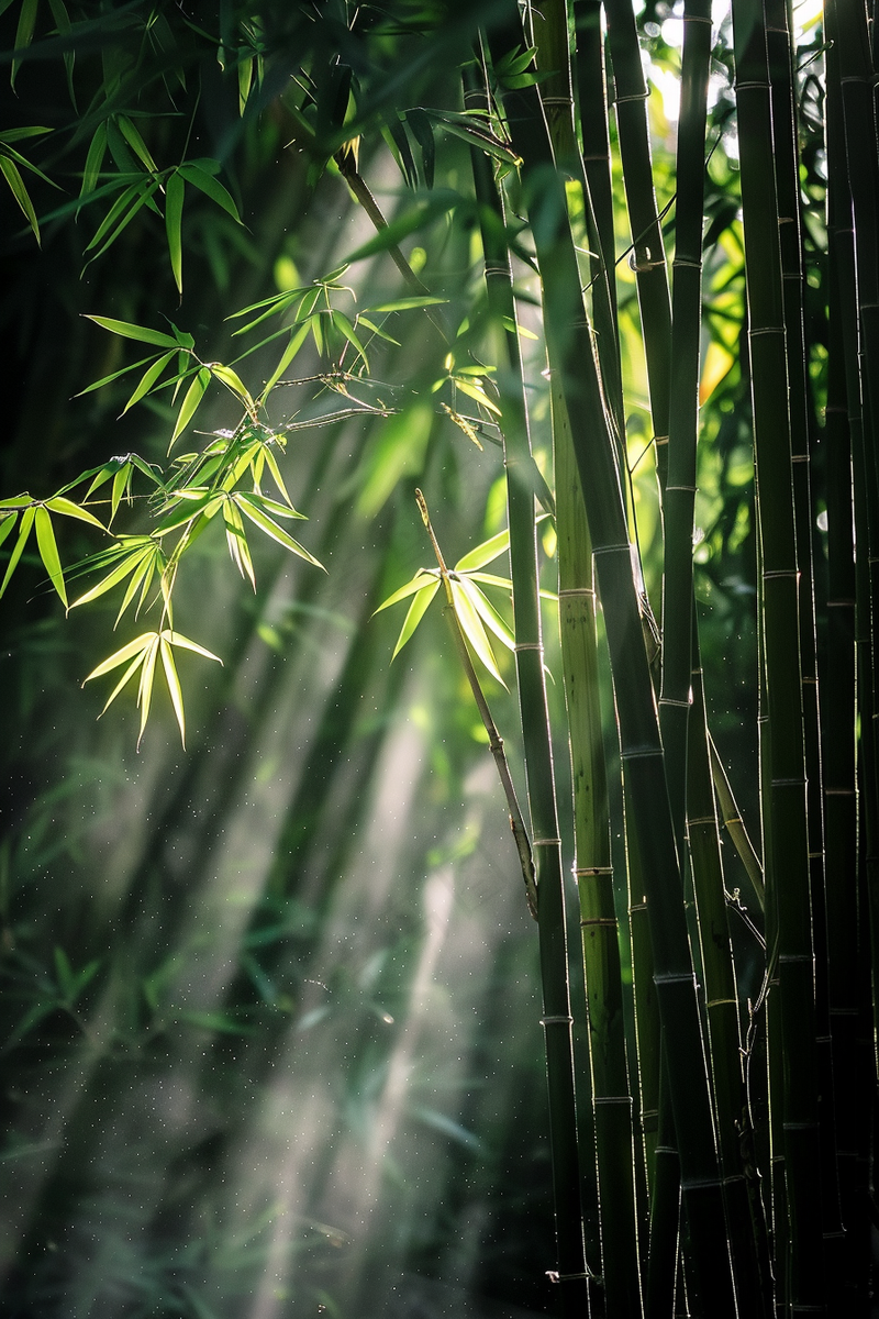 春夏竹林绿色清凉摄影图