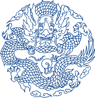 古代青花瓷图案花纹中国风图案祥云纹理传统图腾PNG免扣素材