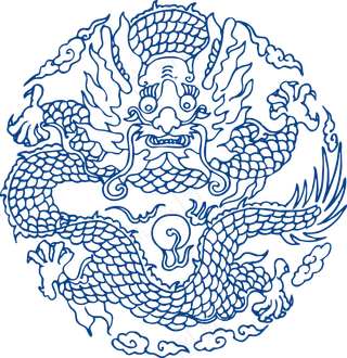 古代青花瓷图案花纹中国风图案祥云纹理传统图腾PNG免扣素材