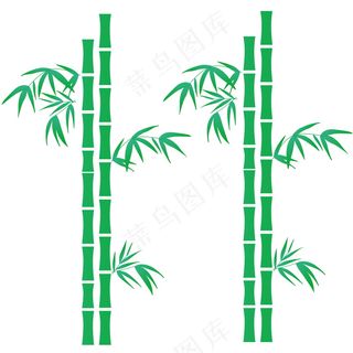 绿色渐变竹子国风元素