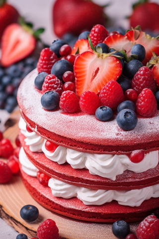 生日蛋糕草莓水果蛋糕奶油节日甜点摄影图