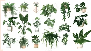 室内盆栽绿植装饰品类摄影图