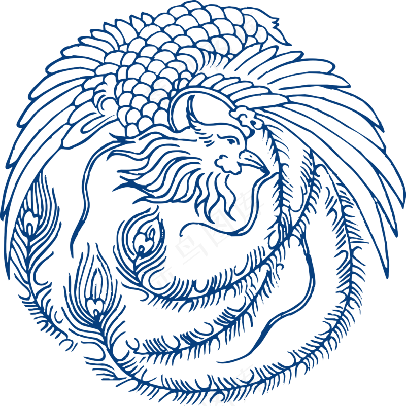 古代青花瓷图案花纹中国风图案祥云纹理传统图腾矢量PNG免扣素材