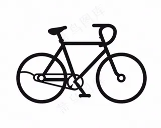 自行车黑色线条图标免抠