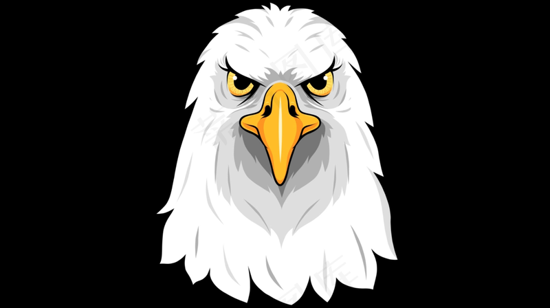 精神十足的白头鸟+可用于制作LOGO