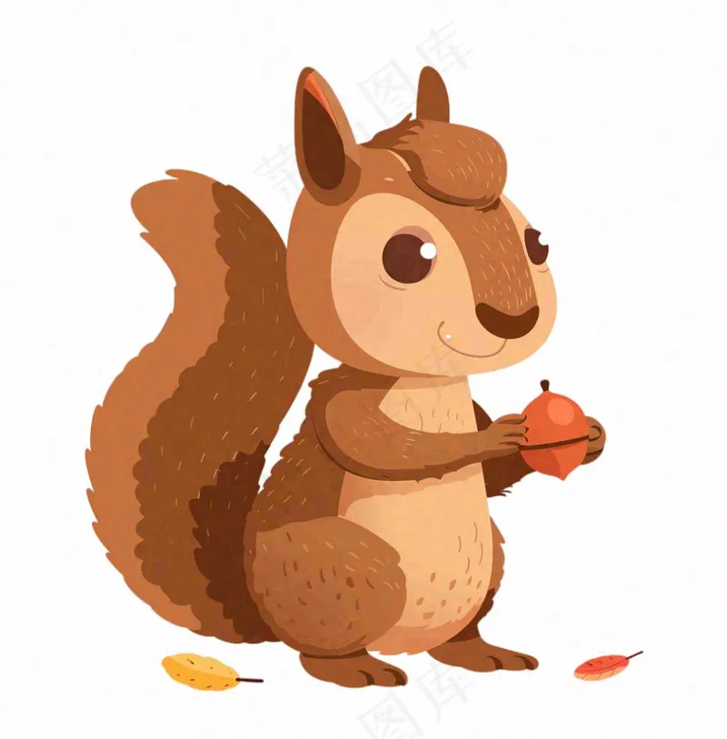 松树抱着松子动物卡通插画免抠(1024x1040)