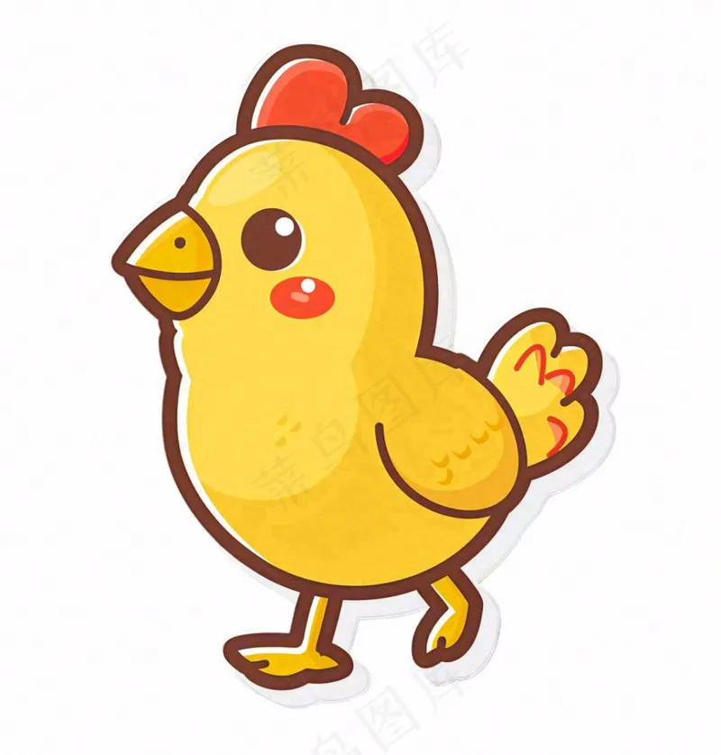 小黄鸡卡通插画免抠(1024x1072)