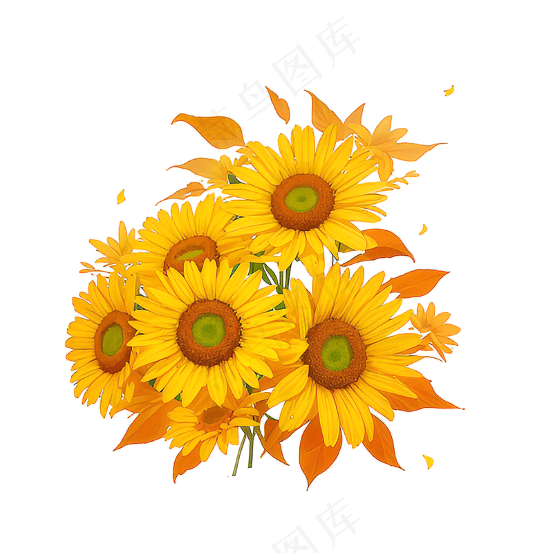 金色向日葵花丛素材8