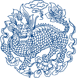 古代青花瓷图案花纹中国风图案祥云纹理传统图腾PNG免扣素材