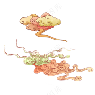 国潮敦煌云纹祥云插画免扣素材 (159)