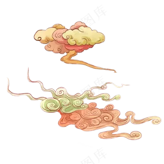 国潮敦煌云纹祥云插画免扣素材 (159)