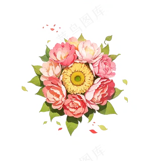 粉色花朵桃花玫瑰免抠素材41