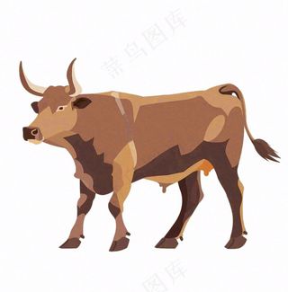 牛水牛黄牛牲畜十二生肖卡通插画免抠