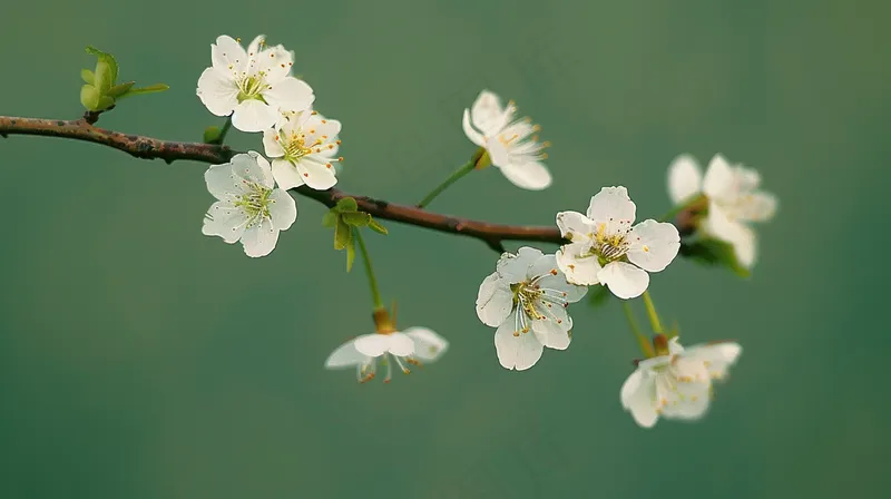 白色梨花李子花春天摄影图(4368x2448)