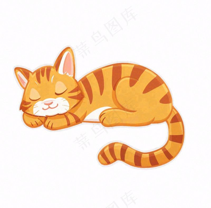 猫咪宠物橘猫可爱动物卡通插画免抠(1040x1024)
