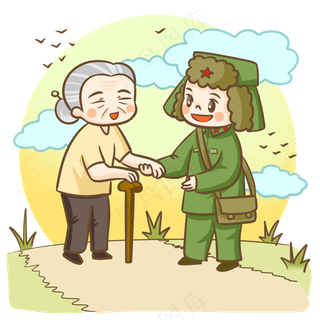 军绿色雷锋人物免扣元素 (6)