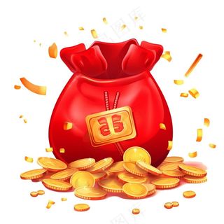 大吉卡通新年福袋金元宝简约福袋金子金币国潮新年元素免抠
