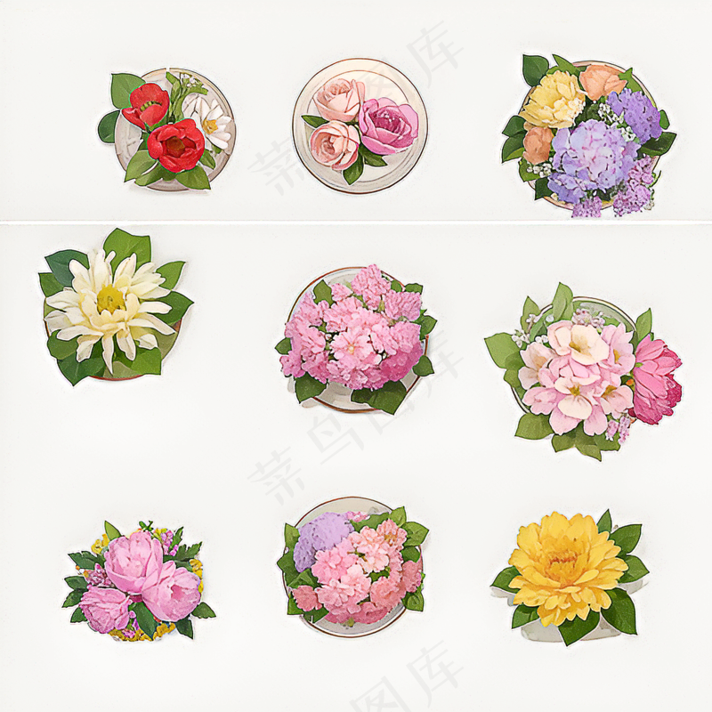 红色黄色粉色玫瑰花免抠素材127