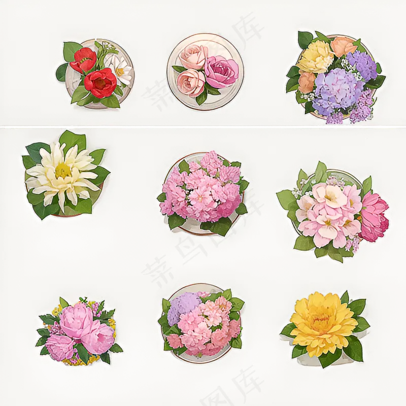 红色黄色粉色玫瑰花免抠素材127