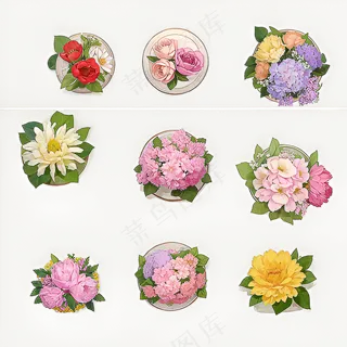 红色黄色粉色玫瑰花免抠素材127