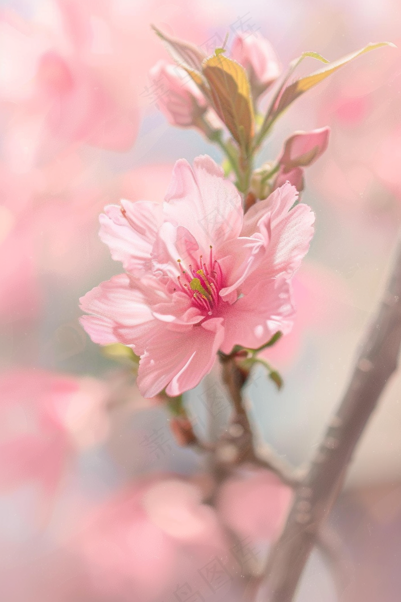 春日桃花粉色花朵摄影图(2688x4032)