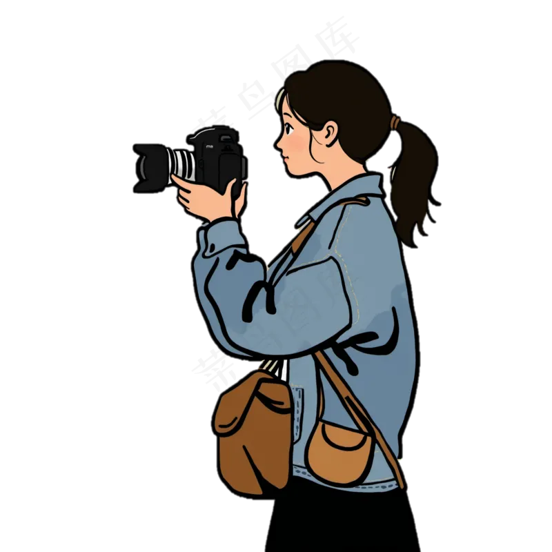 拍照女生 女摄影师 免抠透明底 (1)