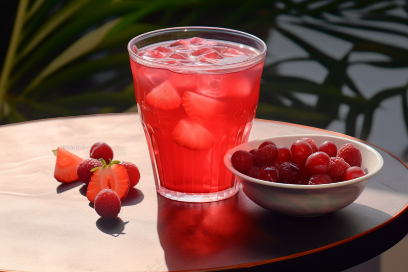 莓果鸡尾酒果茶冰镇饮料摄影图