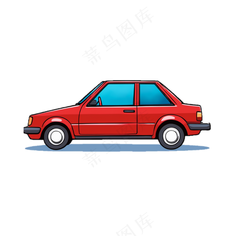 欧美风 红色汽车 免抠透明底 (4)