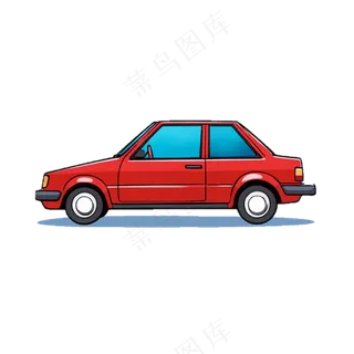 欧美风 红色汽车 免抠透明底 (4)