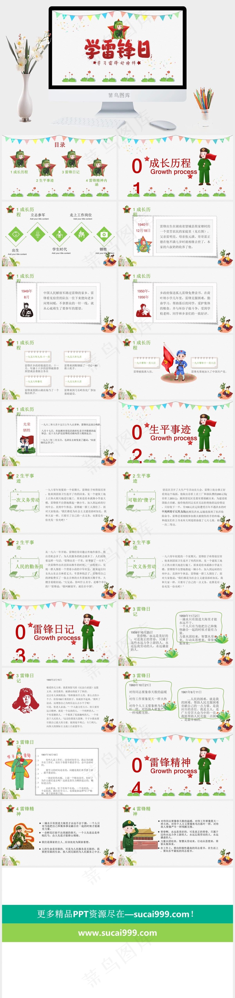 学习雷锋公益宣传PPT模板