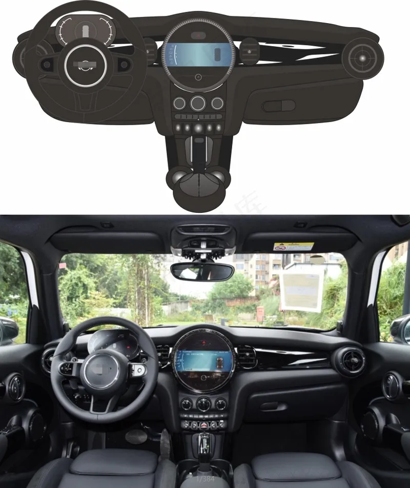 奔驰mini内饰cdr矢量模版下载