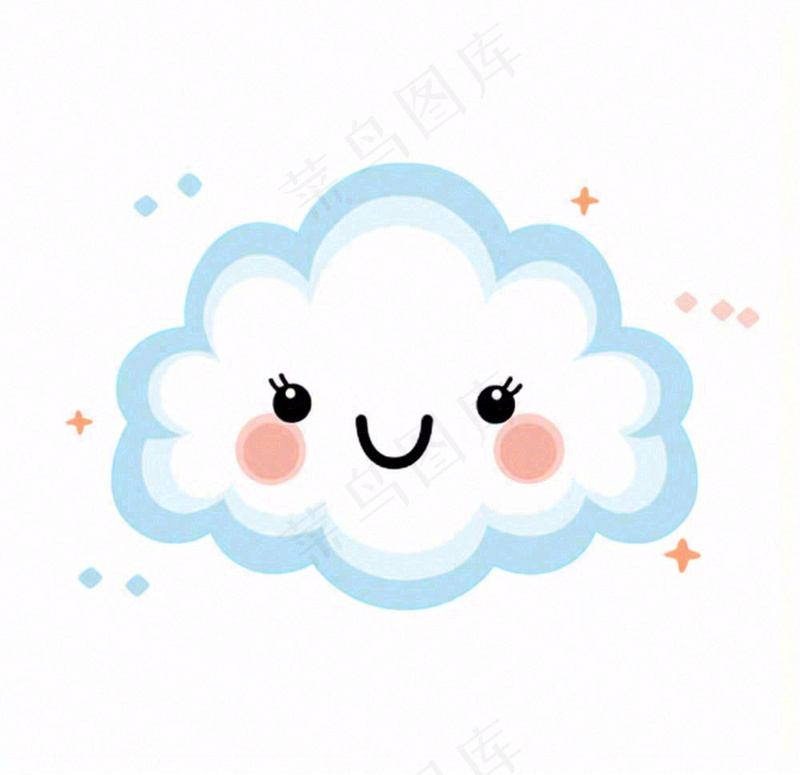 白云云朵天气卡通插画免抠(1056x1024)