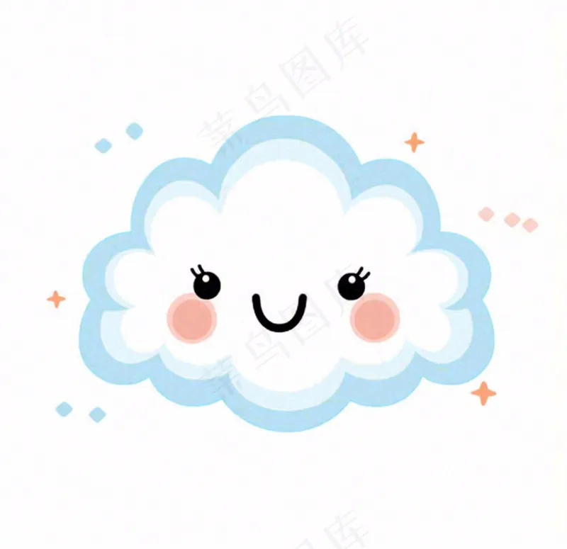 白云云朵天气卡通插画免抠(1056x1024)