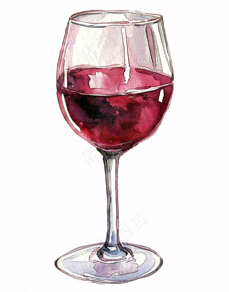 红酒杯高脚杯水彩画插画免抠(976x1248)