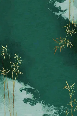 墨绿竹林青山端午清明淡雅水墨国风插画背景