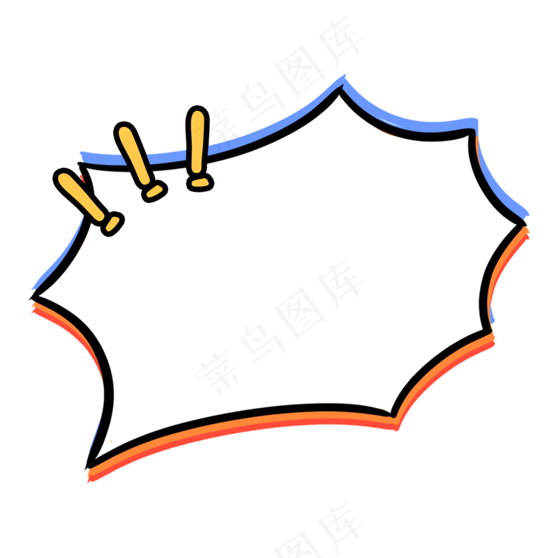 卡通聊天对话方框气泡可爱边框PNG透明免抠装饰图案 PS设计