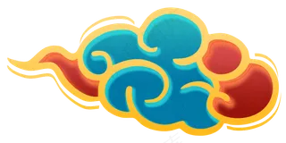 国潮敦煌云纹祥云插画免扣素材 (77)