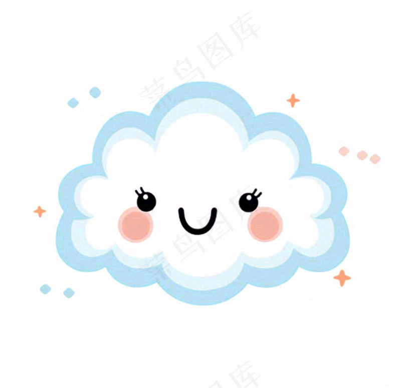 白云云朵天气卡通插画免抠(1056x1024)