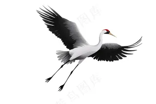 仙鹤白鹤古风插画免抠