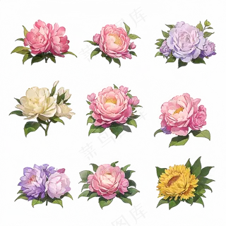 红色黄色粉色玫瑰花免抠素材151